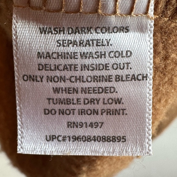 Rock Band AC/DC Rust Brown Festival Retro Neck Cut Out Baggy Sweatshirt Sz XL - Picture 6 of 10